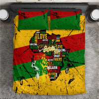 Black History Month Bedding Set Strength Love and Justice Typography