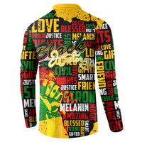 Black History Month Button Sweatshirt Strength Love and Justice Typography