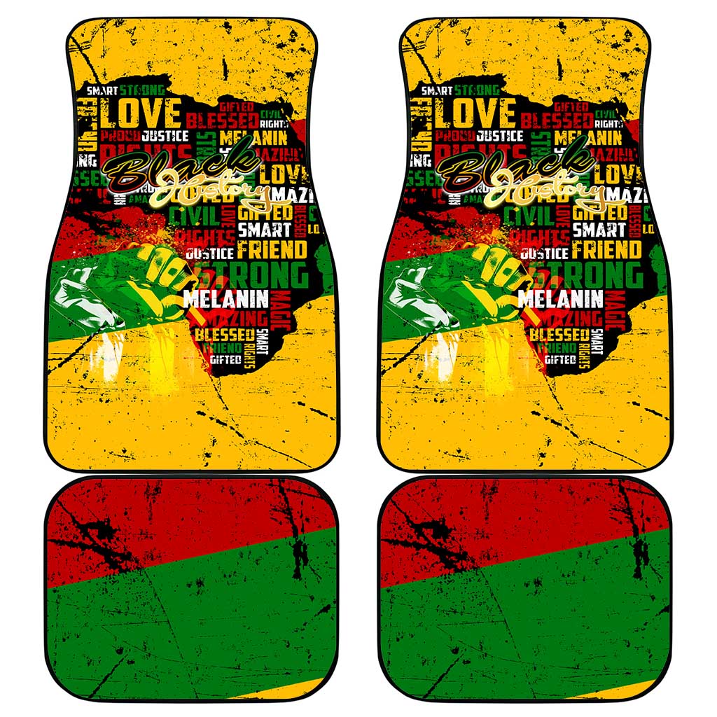 Black History Month Car Mats Strength Love and Justice Typography