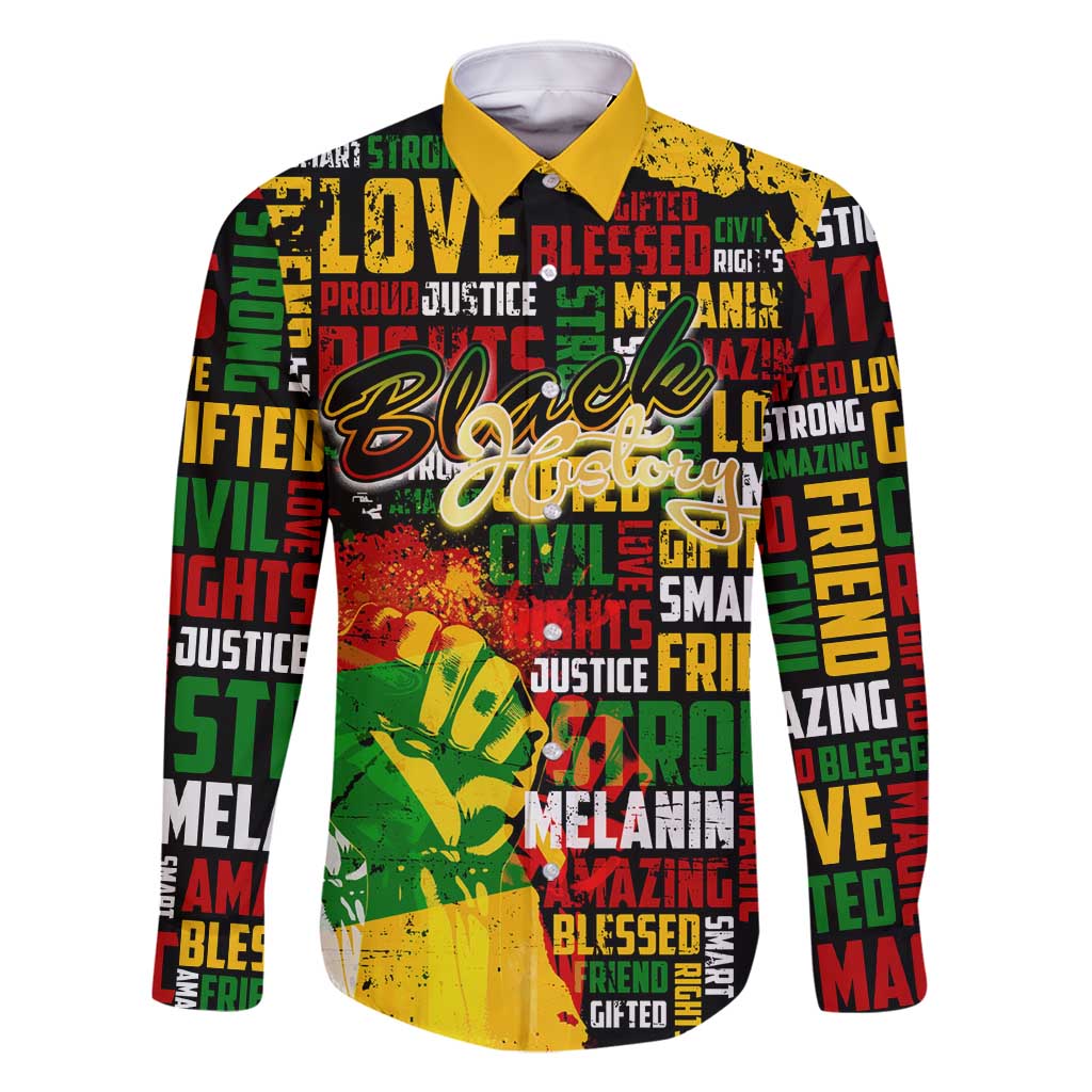 Black History Month Family Matching Mermaid Dress and Hawaiian Shirt Strength Love and Justice Typography