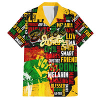 Black History Month Family Matching Off The Shoulder Long Sleeve Dress and Hawaiian Shirt Strength Love and Justice Typography