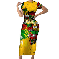 Black History Month Family Matching Short Sleeve Bodycon Dress and Hawaiian Shirt Strength Love and Justice Typography