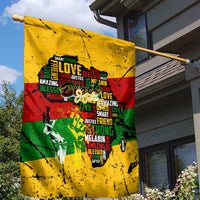Black History Month Garden Flag Strength Love and Justice Typography