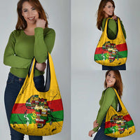 Black History Month Grocery Bag Strength Love and Justice Typography