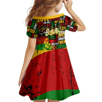 Black History Month Kid Short Sleeve Dress Strength Love and Justice Typography