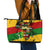 Black History Month Leather Tote Bag Strength Love and Justice Typography