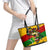 Black History Month Leather Tote Bag Strength Love and Justice Typography