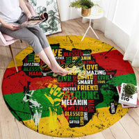 Black History Month Round Carpet Strength Love and Justice Typography