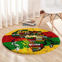 Black History Month Round Carpet Strength Love and Justice Typography