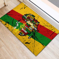 Black History Month Rubber Doormat Strength Love and Justice Typography
