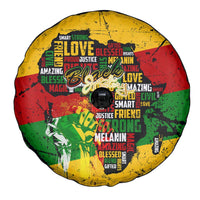 Black History Month Spare Tire Cover Strength Love and Justice Typography