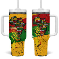 Black History Month Tumbler With Handle Strength Love and Justice Typography