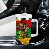 Black History Month Tumbler With Handle Strength Love and Justice Typography