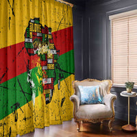 Black History Month Window Curtain Strength Love and Justice Typography