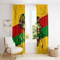 Black History Month Window Curtain Strength Love and Justice Typography