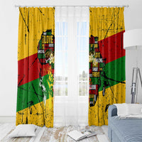 Black History Month Window Curtain Strength Love and Justice Typography