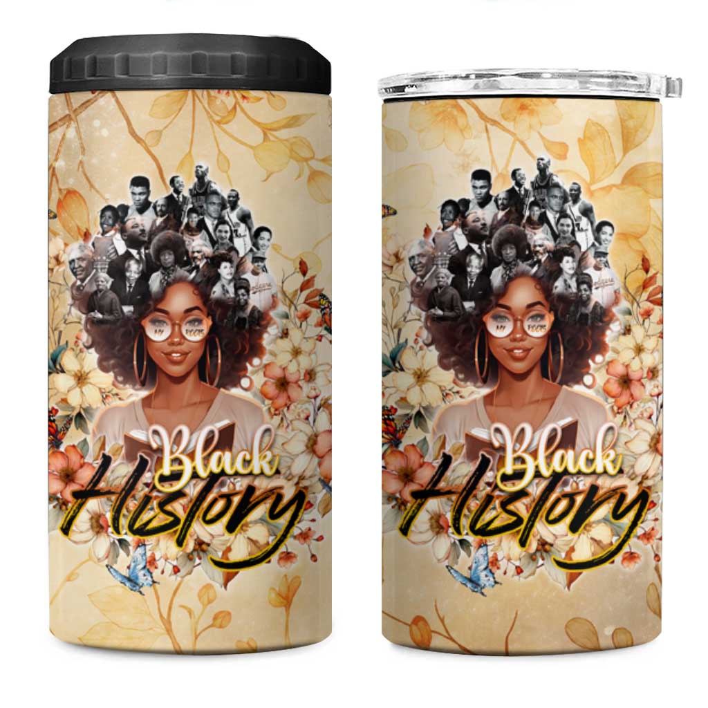 Black History My Roots 4 in 1 Can Cooler Tumbler Civil Rights Leaders African Women