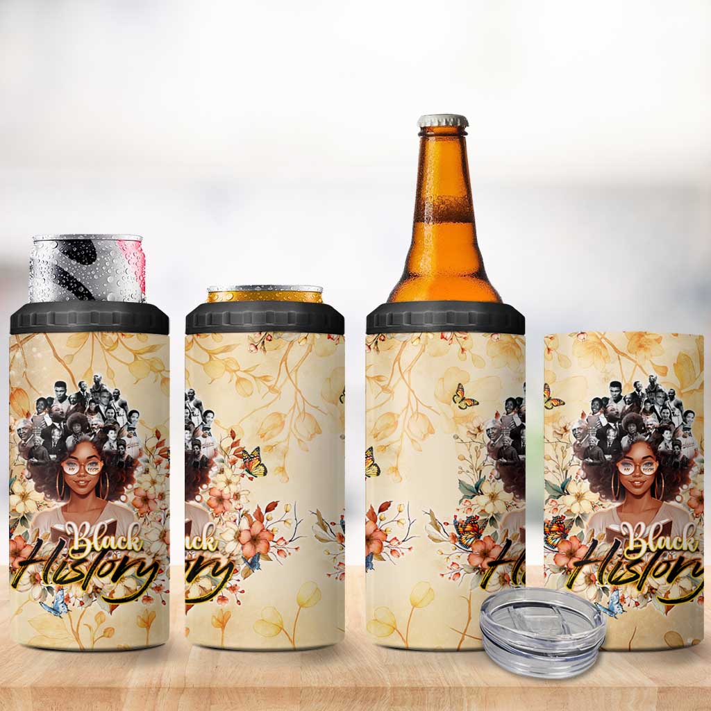 Black History My Roots 4 in 1 Can Cooler Tumbler Civil Rights Leaders African Women