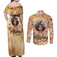 Black History My Roots Couples Matching Off Shoulder Maxi Dress and Long Sleeve Button Shirt Civil Rights Leaders African Women