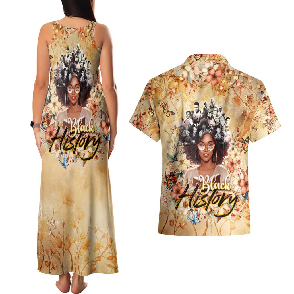 Black History My Roots Couples Matching Tank Maxi Dress and Hawaiian Shirt Civil Rights Leaders African Women