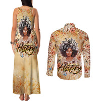 Black History My Roots Couples Matching Tank Maxi Dress and Long Sleeve Button Shirt Civil Rights Leaders African Women