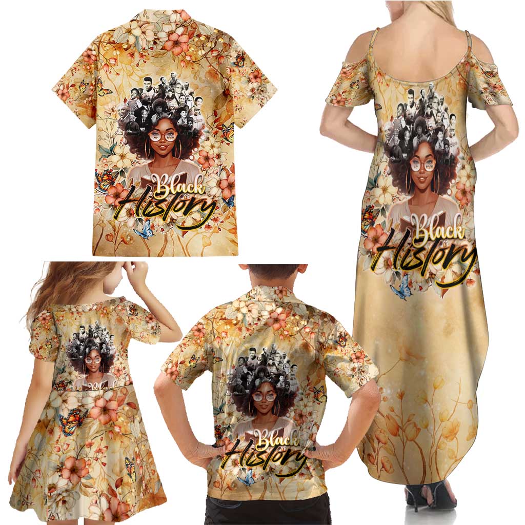 Black History My Roots Family Matching Summer Maxi Dress and Hawaiian Shirt Civil Rights Leaders African Women