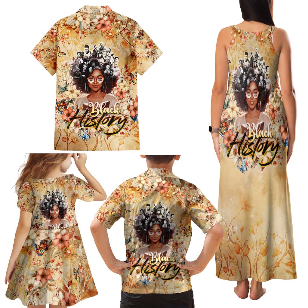 Black History My Roots Family Matching Tank Maxi Dress and Hawaiian Shirt Civil Rights Leaders African Women