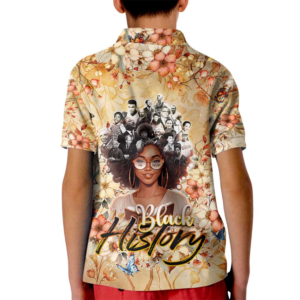 Black History My Roots Kid Polo Shirt Civil Rights Leaders African Women