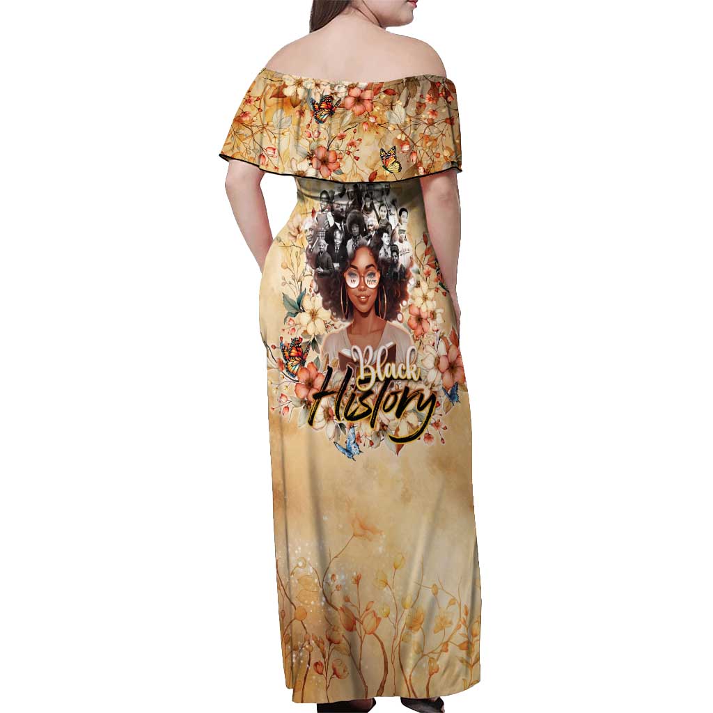 Black History My Roots Off Shoulder Maxi Dress Civil Rights Leaders African Women