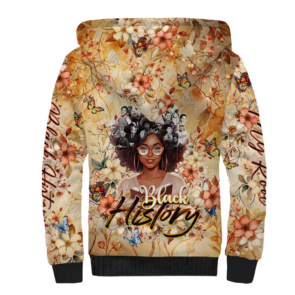 Black History My Roots Sherpa Hoodie Civil Rights Leaders African Women