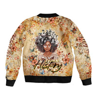 Black History My Roots Sleeve Zip Bomber Jacket Civil Rights Leaders African Women