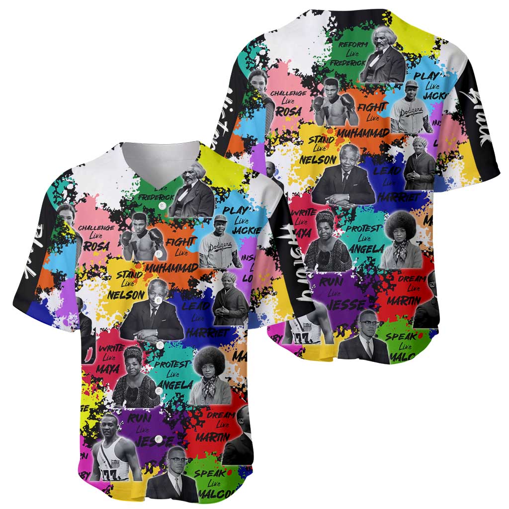 Black History Month Baseball Jersey African American Paint Splashes