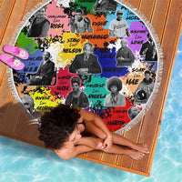 Black History Month Beach Blanket African American Paint Splashes