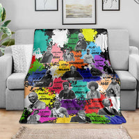 Black History Month Blanket African American Paint Splashes