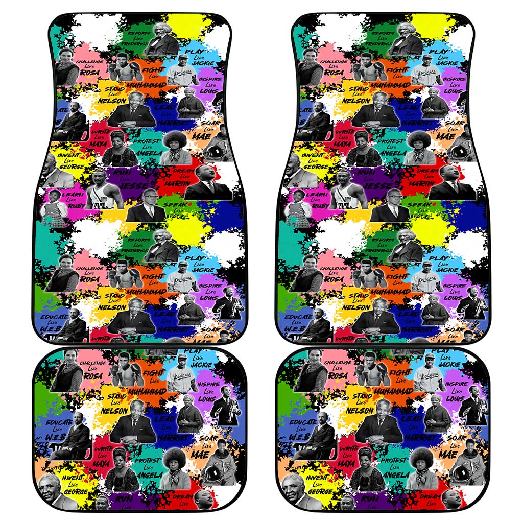 Black History Month Car Mats African American Paint Splashes