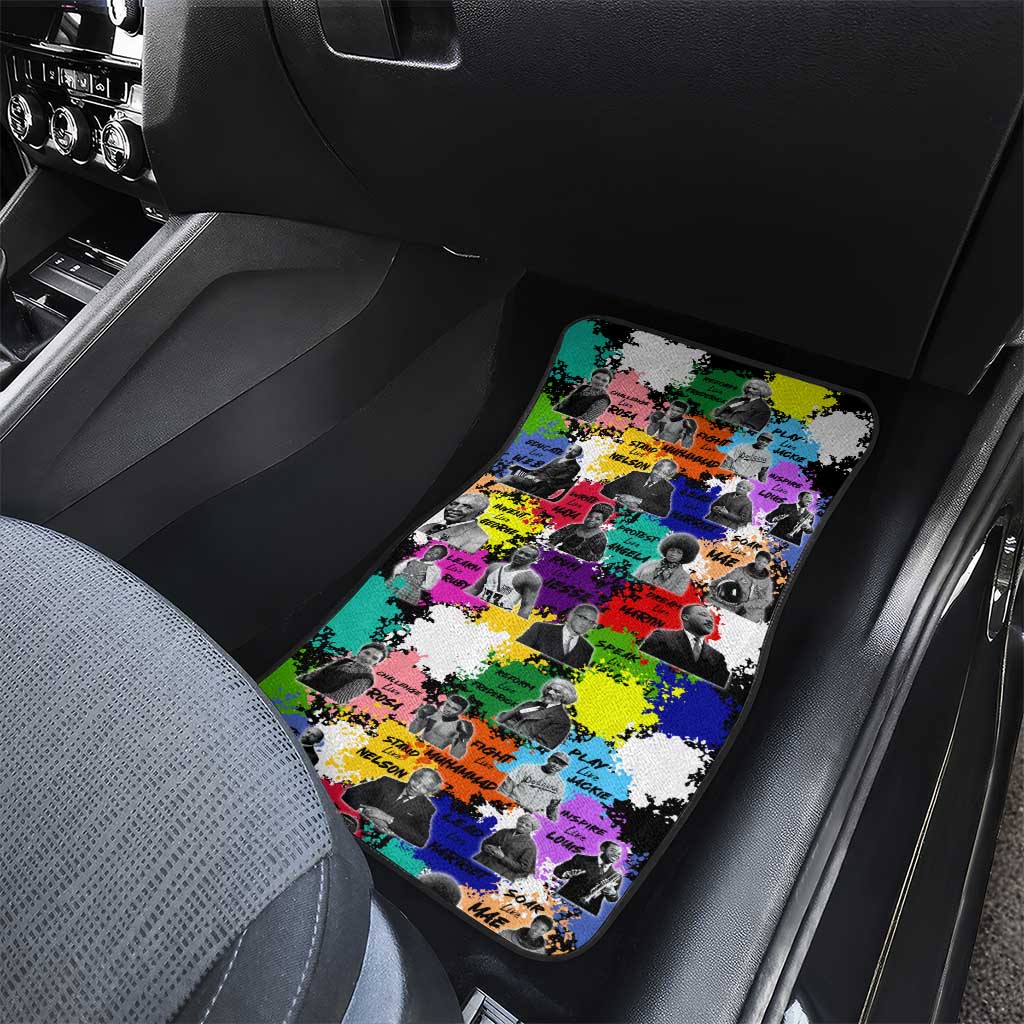 Black History Month Car Mats African American Paint Splashes