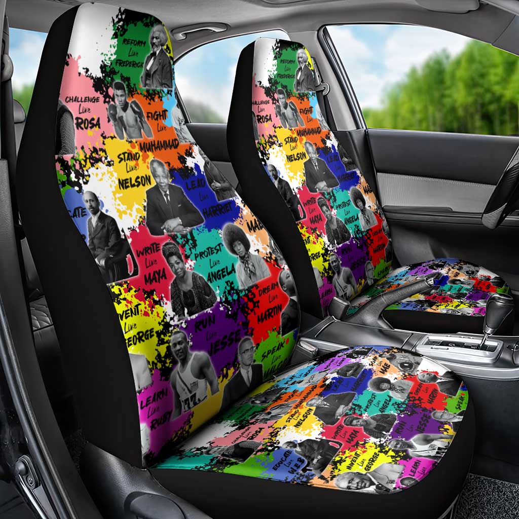 Black History Month Car Seat Cover African American Paint Splashes