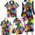 Black History Month Family Matching Long Sleeve Bodycon Dress and Hawaiian Shirt African American Paint Splashes