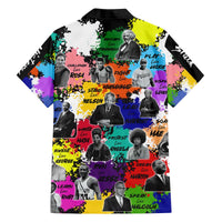 Black History Month Family Matching Off The Shoulder Long Sleeve Dress and Hawaiian Shirt African American Paint Splashes