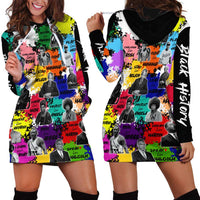 Black History Month Hoodie Dress African American Paint Splashes