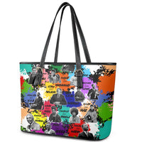 Black History Month Leather Tote Bag African American Paint Splashes