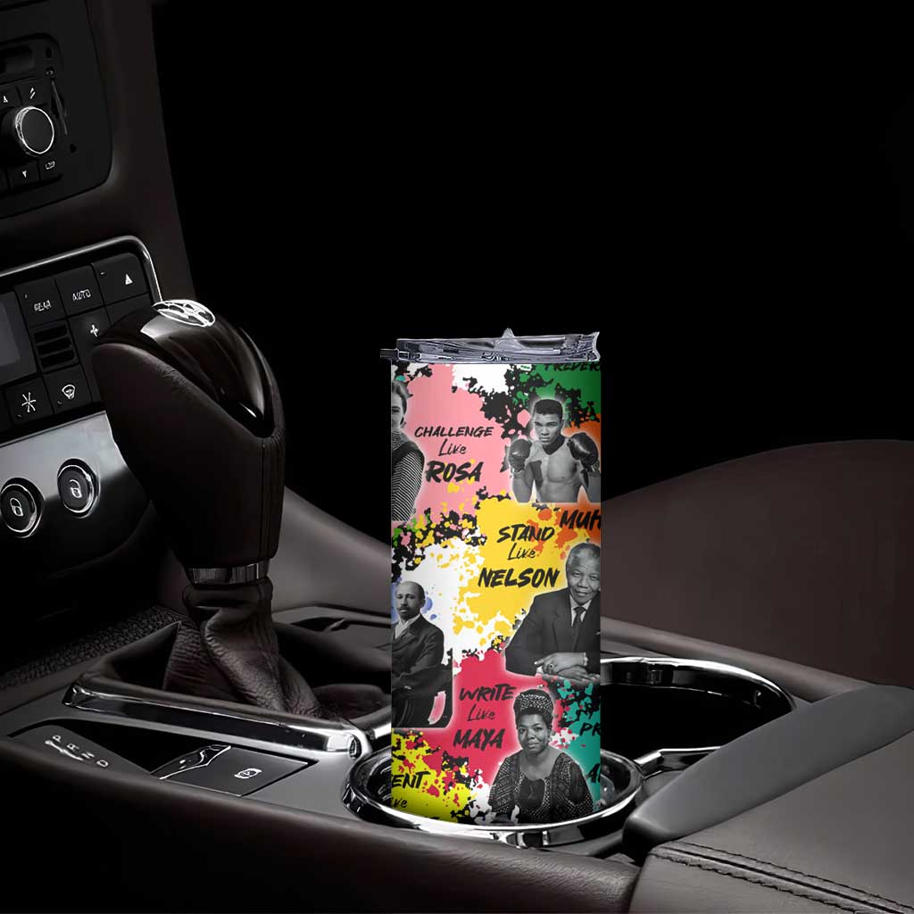 Black History Month Skinny Tumbler African American Paint Splashes