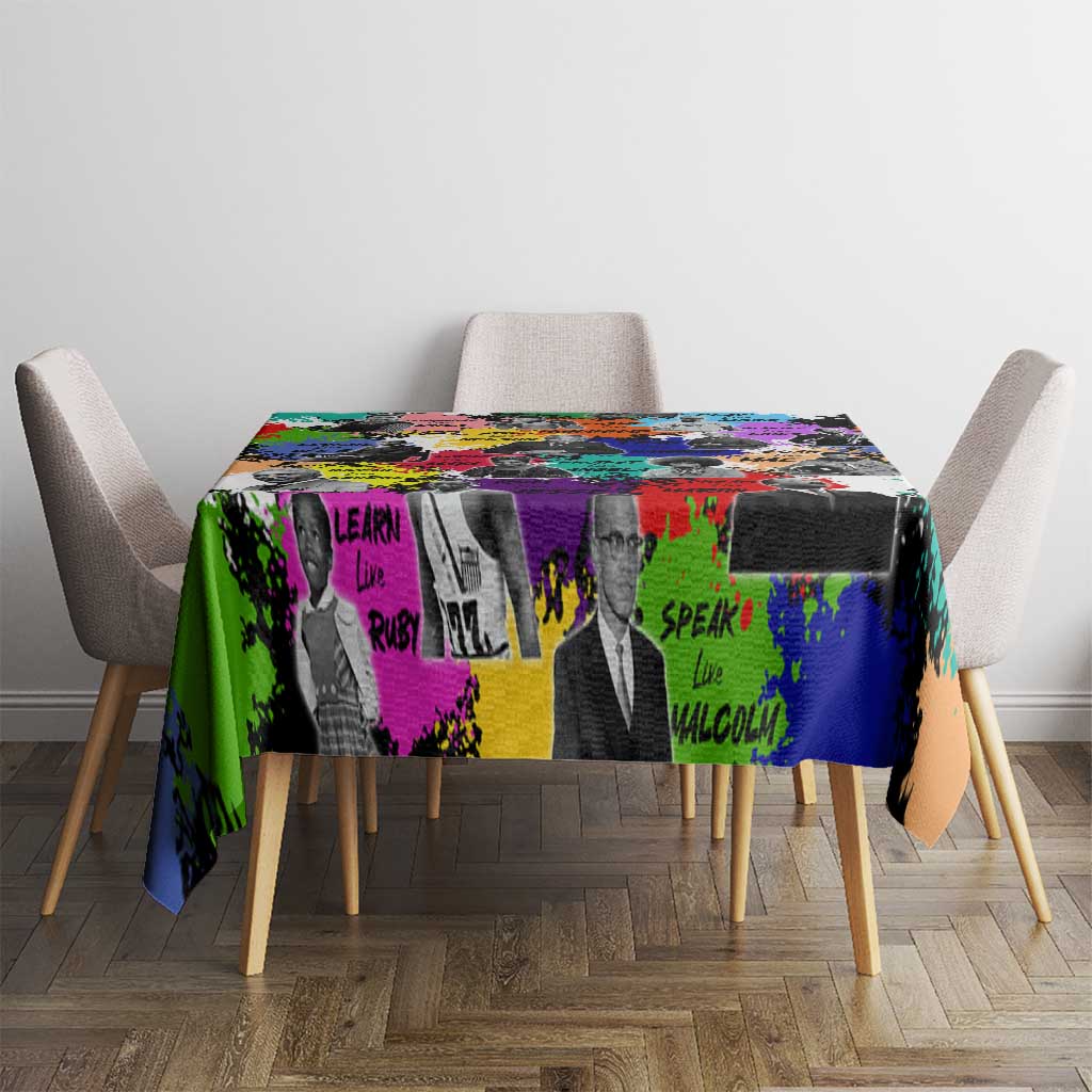 Black History Month Tablecloth African American Paint Splashes