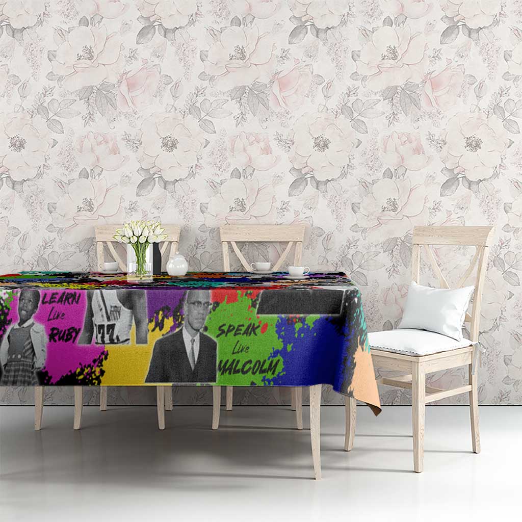 Black History Month Tablecloth African American Paint Splashes