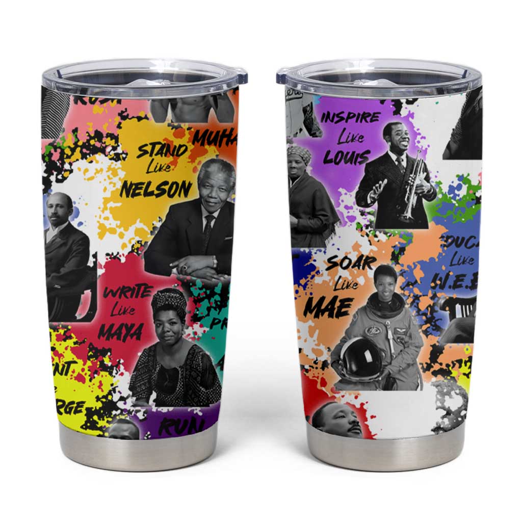 Black History Month Tumbler Cup African American Paint Splashes
