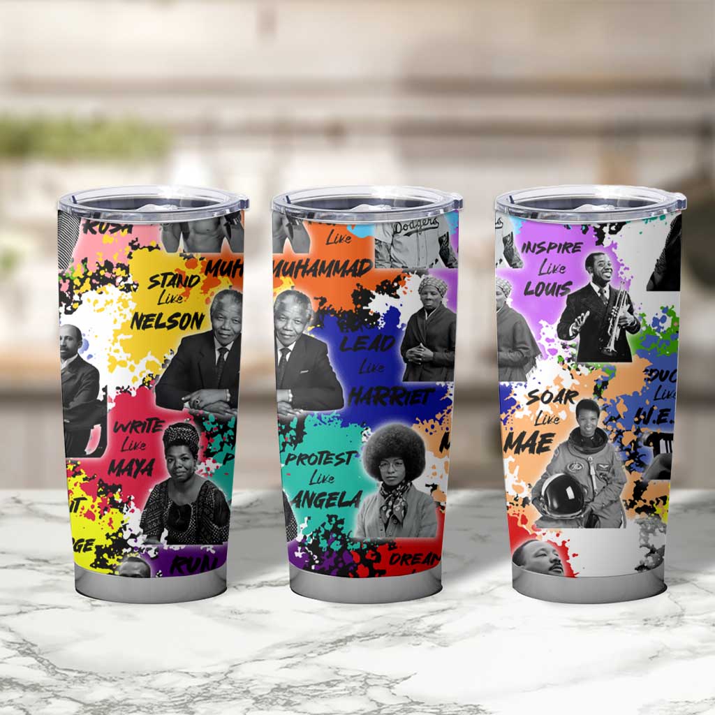 Black History Month Tumbler Cup African American Paint Splashes