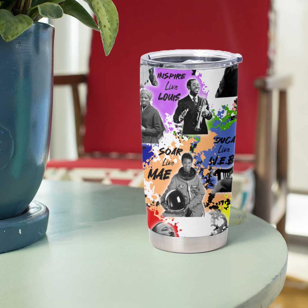 Black History Month Tumbler Cup African American Paint Splashes