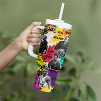 Black History Month Tumbler With Handle African American Paint Splashes