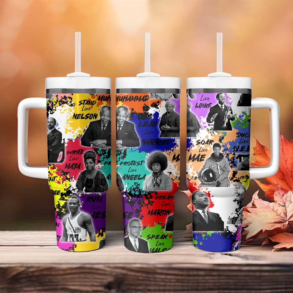 Black History Month Tumbler With Handle African American Paint Splashes