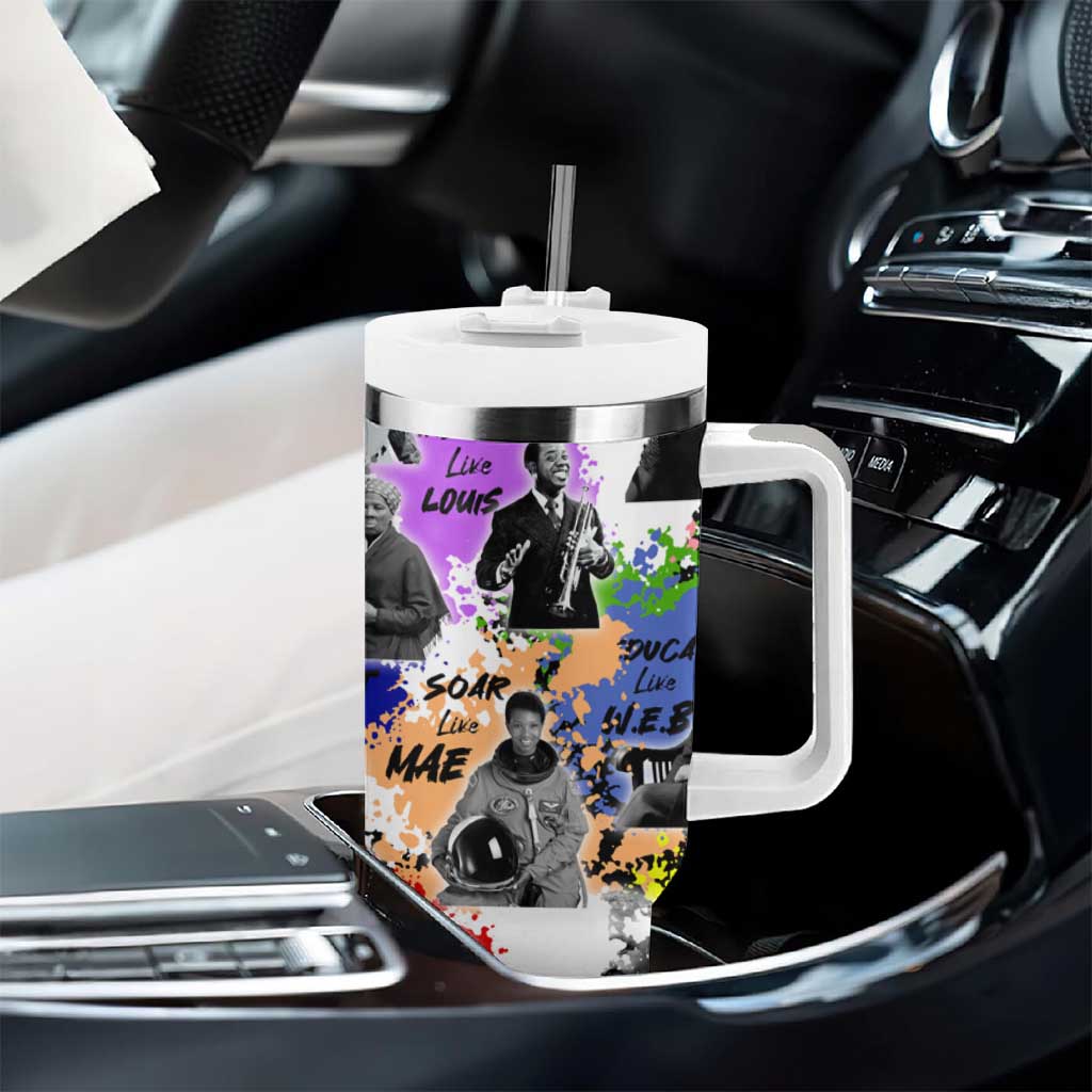 Black History Month Tumbler With Handle African American Paint Splashes